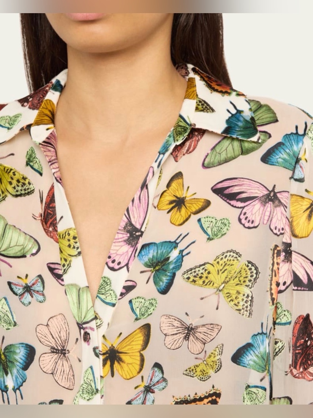 Alice + Olivia Eloise Butterfly Print Button-Up Shirt - Picture 6 of 11